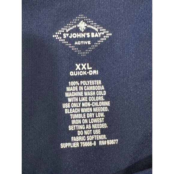 St. Johns Bay Active Quick-Dri V-Neck T-Shirt XXL Blue Polyester Womens - Picture 3 of 4